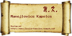 Manojlovics Kapolcs névjegykártya